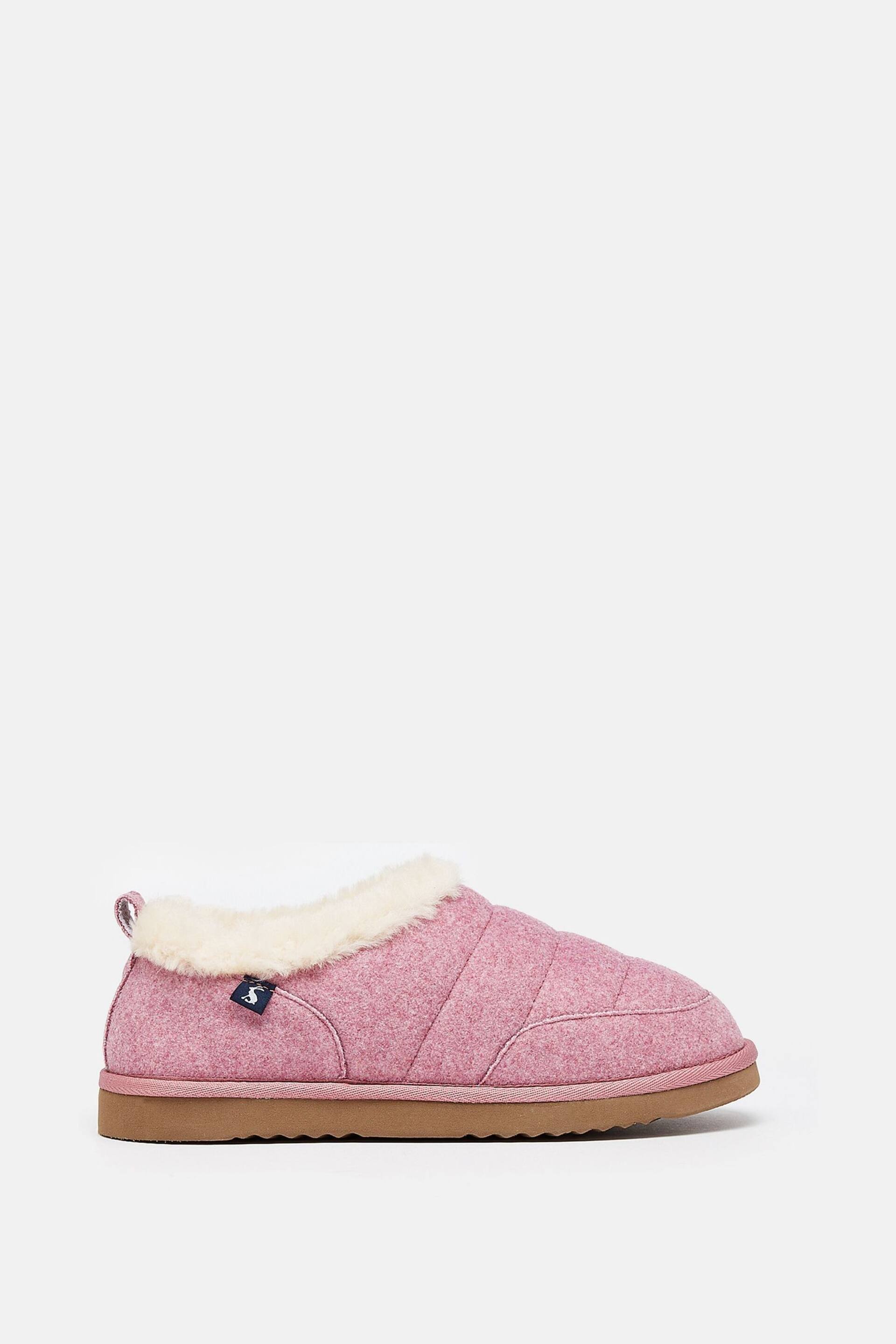 Joules Women's Lazydays Pink Faux Fur Lined Slippers - Image 1 of 5