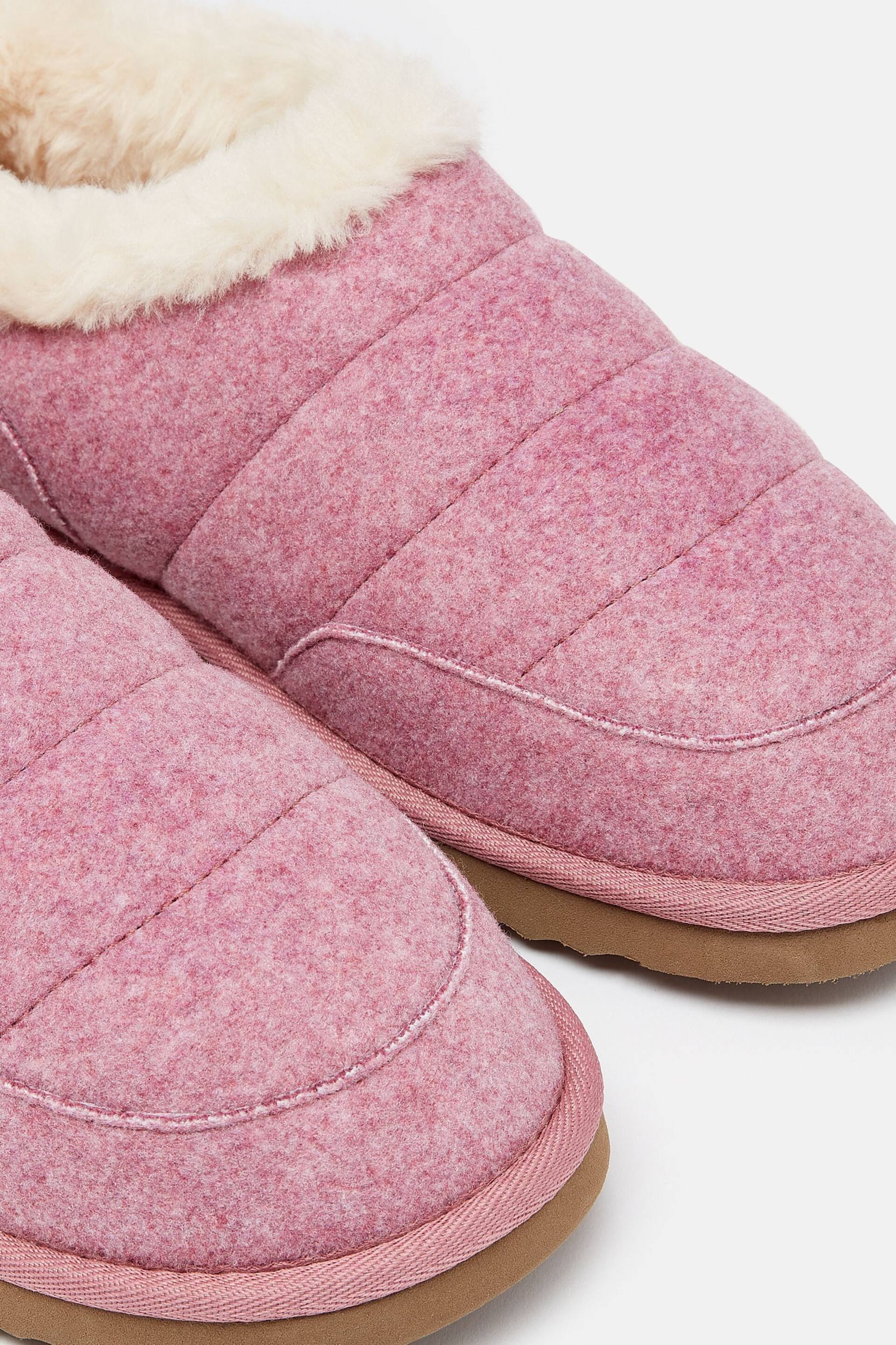 Joules Women's Lazydays Pink Faux Fur Lined Slippers - Image 2 of 5