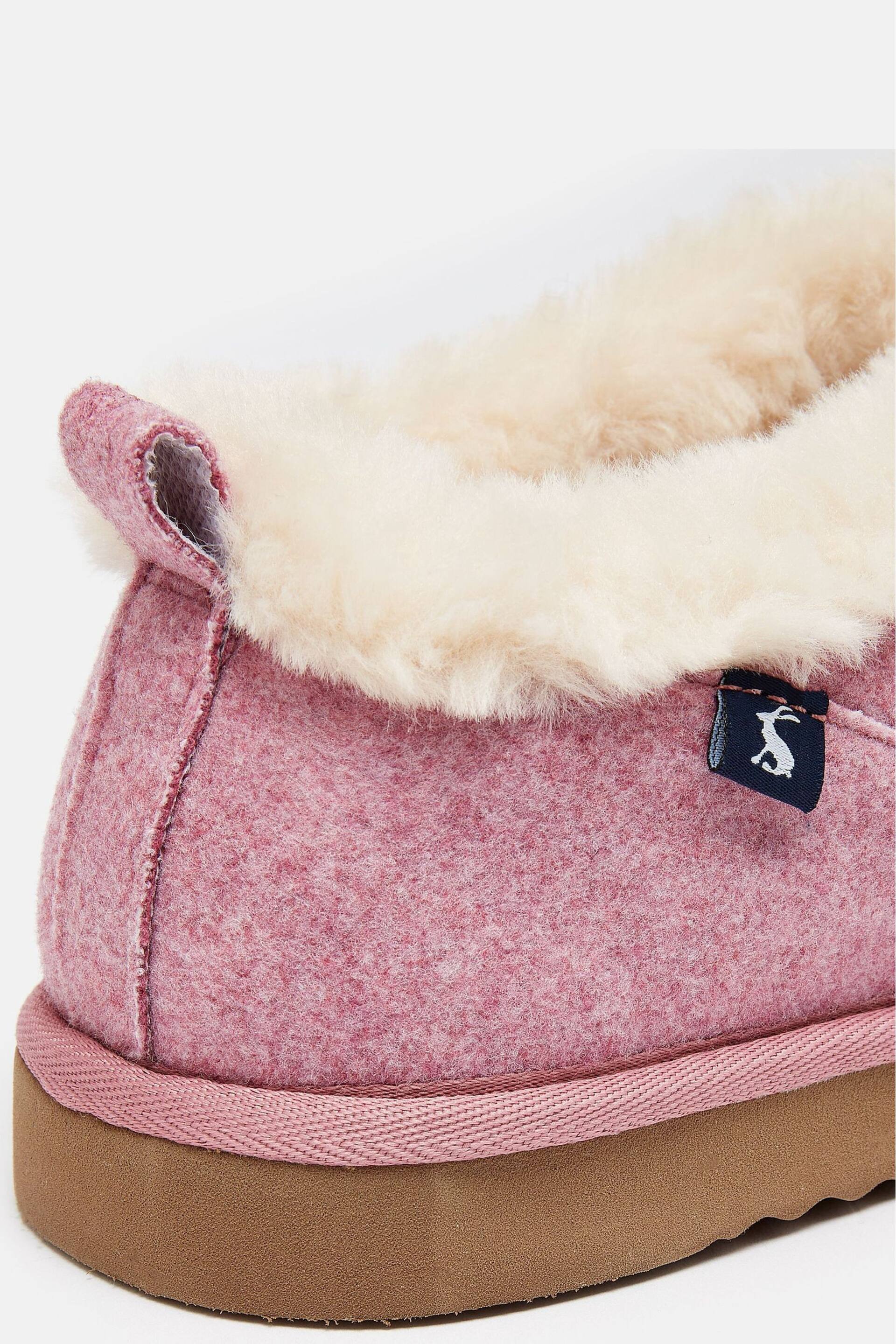 Joules Women's Lazydays Pink Faux Fur Lined Slippers - Image 5 of 5
