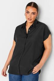 Yours Curve Black Button Through Shirt - Image 1 of 4