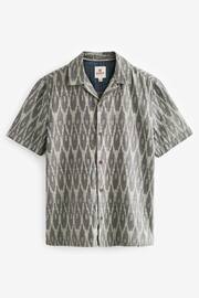 Grey Textured Short Sleeve Shirt With Cuban Collar - Image 5 of 7