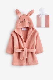 Little Gent Hooded Robe Set with Muslin Cloth 3 Packs - Image 1 of 3
