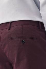 Burgundy Red Slim Smart Textured Chino Trousers - Image 5 of 9