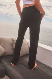 Black Linen Blend Taper Trousers - Image 4 of 7