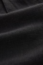 Black Linen Blend Taper Trousers - Image 7 of 7