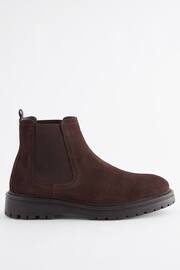 Brown Chunky Leather Chelsea Boots - Image 2 of 5