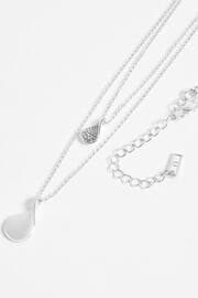 Silver Tone Sparkle Petal Layered Necklace - Image 4 of 4
