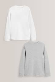 Grey/White Long Sleeve Thermal Tops 2 Pack (2-16yrs) - Image 1 of 5