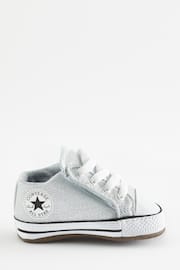 Converse White Chuck Taylor All Star Glitter Pram Shoes - Image 1 of 9