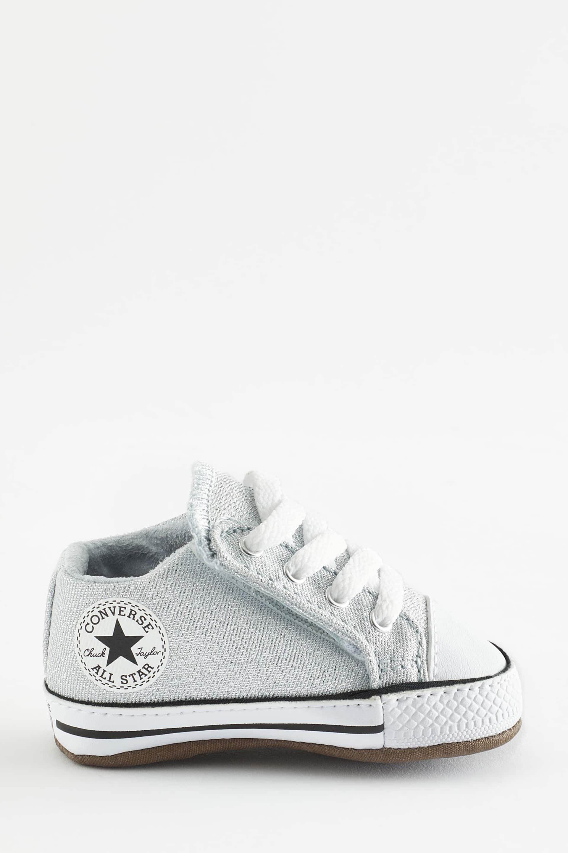 Converse White Chuck Taylor All Star Glitter Pram Shoes - Image 1 of 9