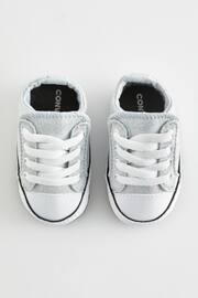 Converse White Chuck Taylor All Star Glitter Pram Shoes - Image 4 of 9