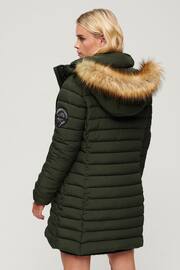 Superdry Green Fuji Hooded Mid Length Puffer Coat - Image 2 of 5
