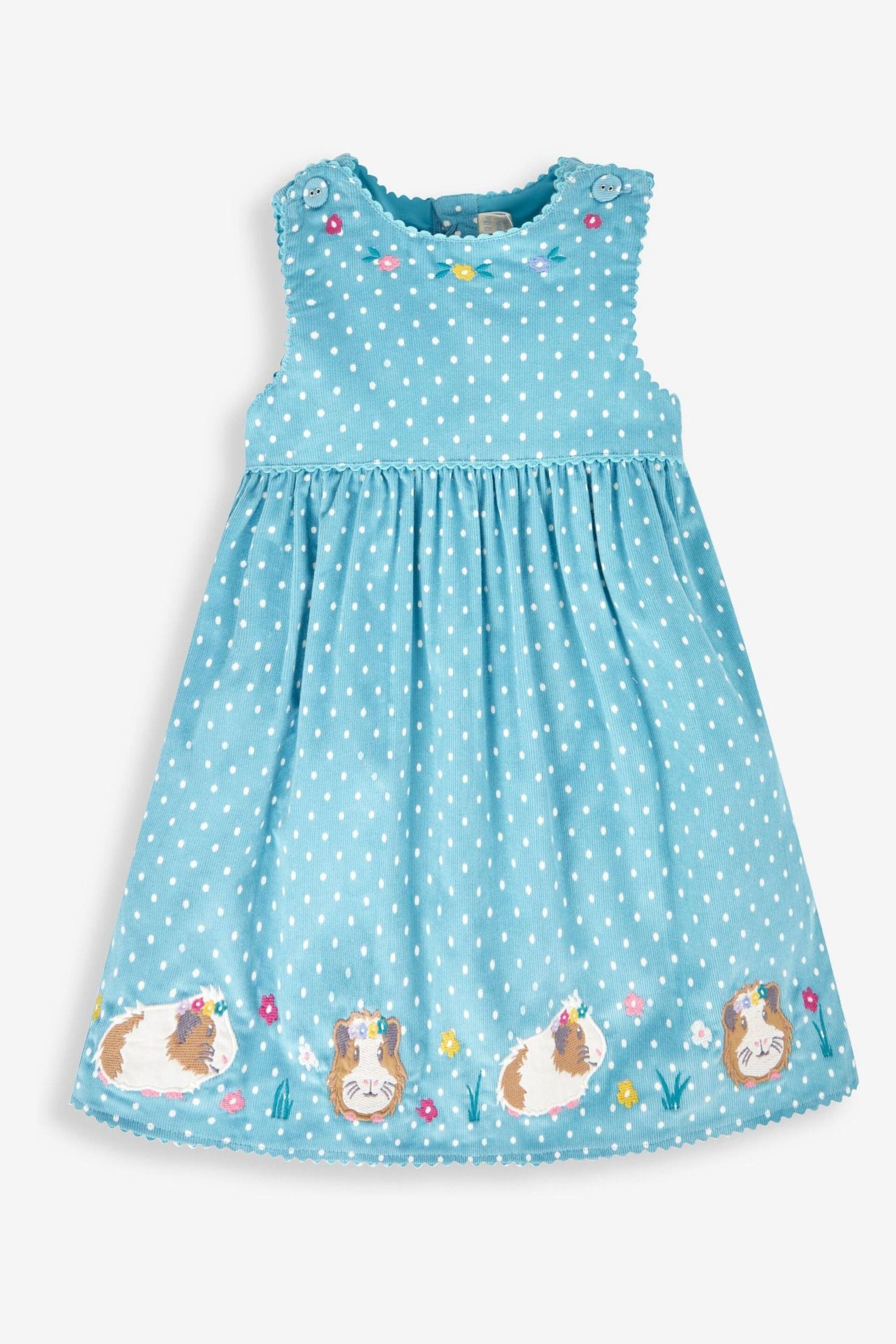 JoJo Maman Bébé Duck Egg Blue Guinea Pig Girls' Appliqué Cord Dress - Image 3 of 5
