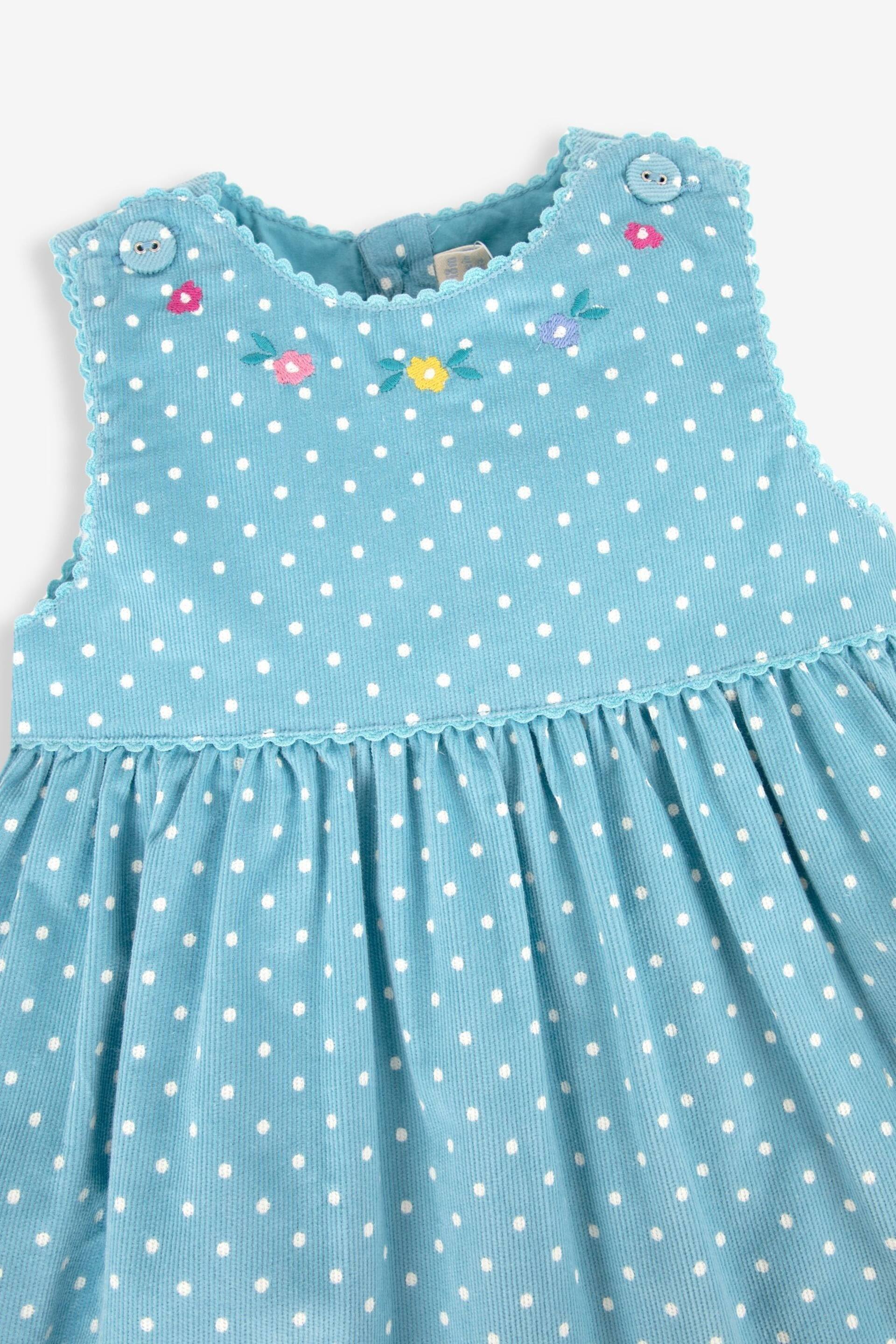 JoJo Maman Bébé Duck Egg Blue Guinea Pig Girls' Appliqué Cord Dress - Image 4 of 5