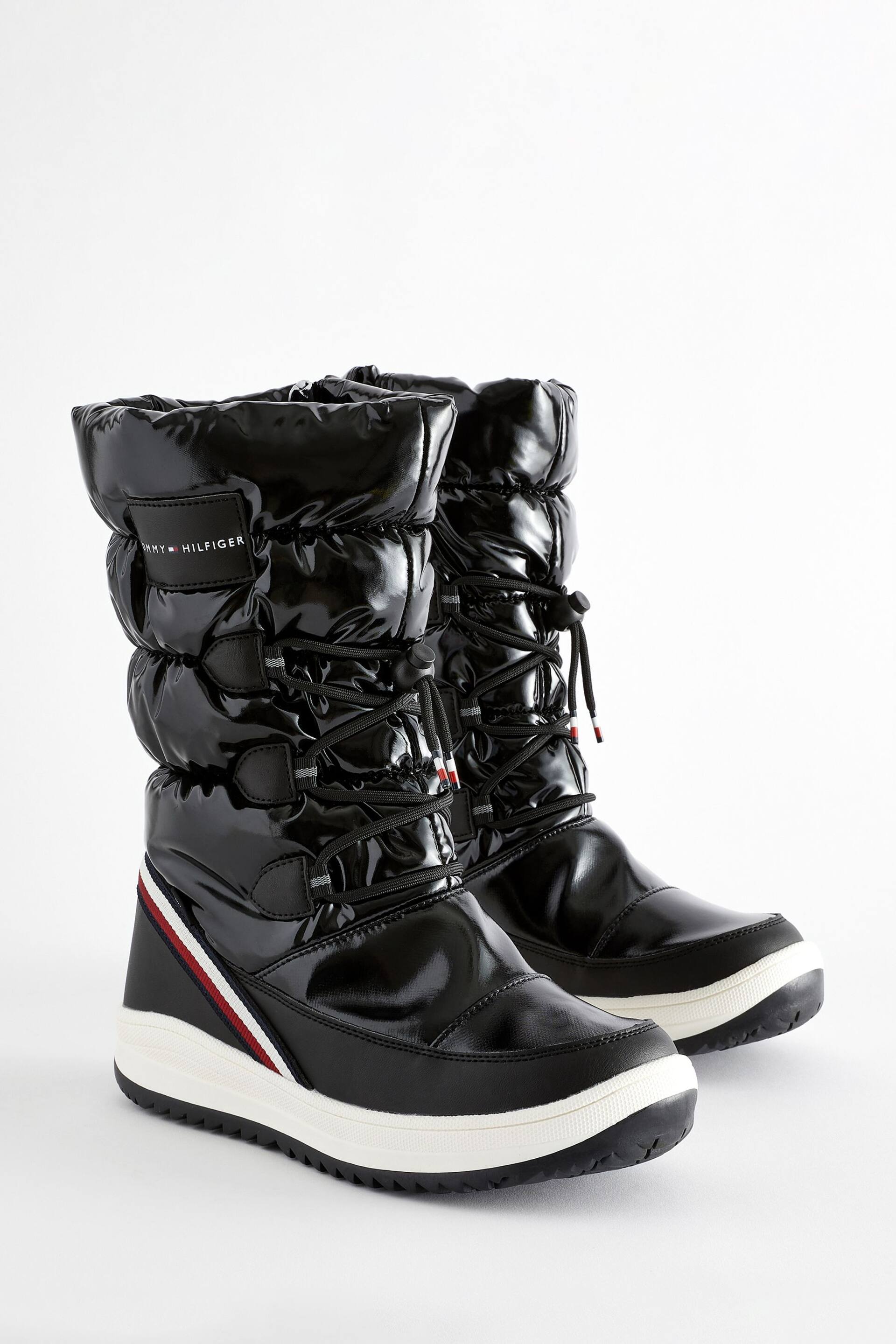 Tommy Hilfiger Kids Black Snow Boots - Image 2 of 4