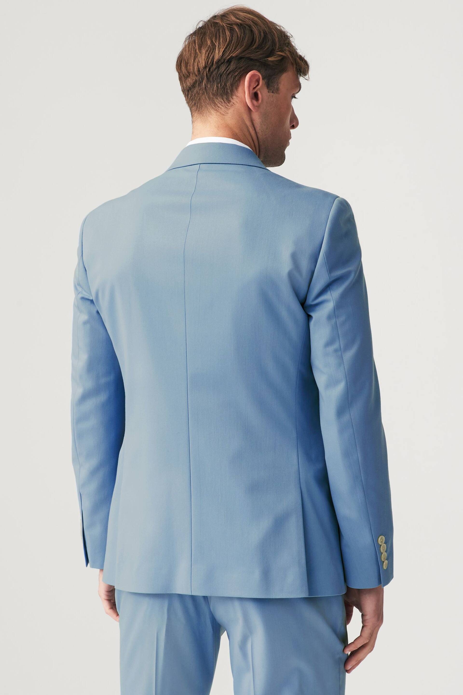 Light Blue Tailored Fit Motionflex Stretch Suit: Jacket - Image 3 of 9