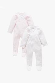 Purebaby Pink 2 Pack Zip Growsuit - Image 1 of 6