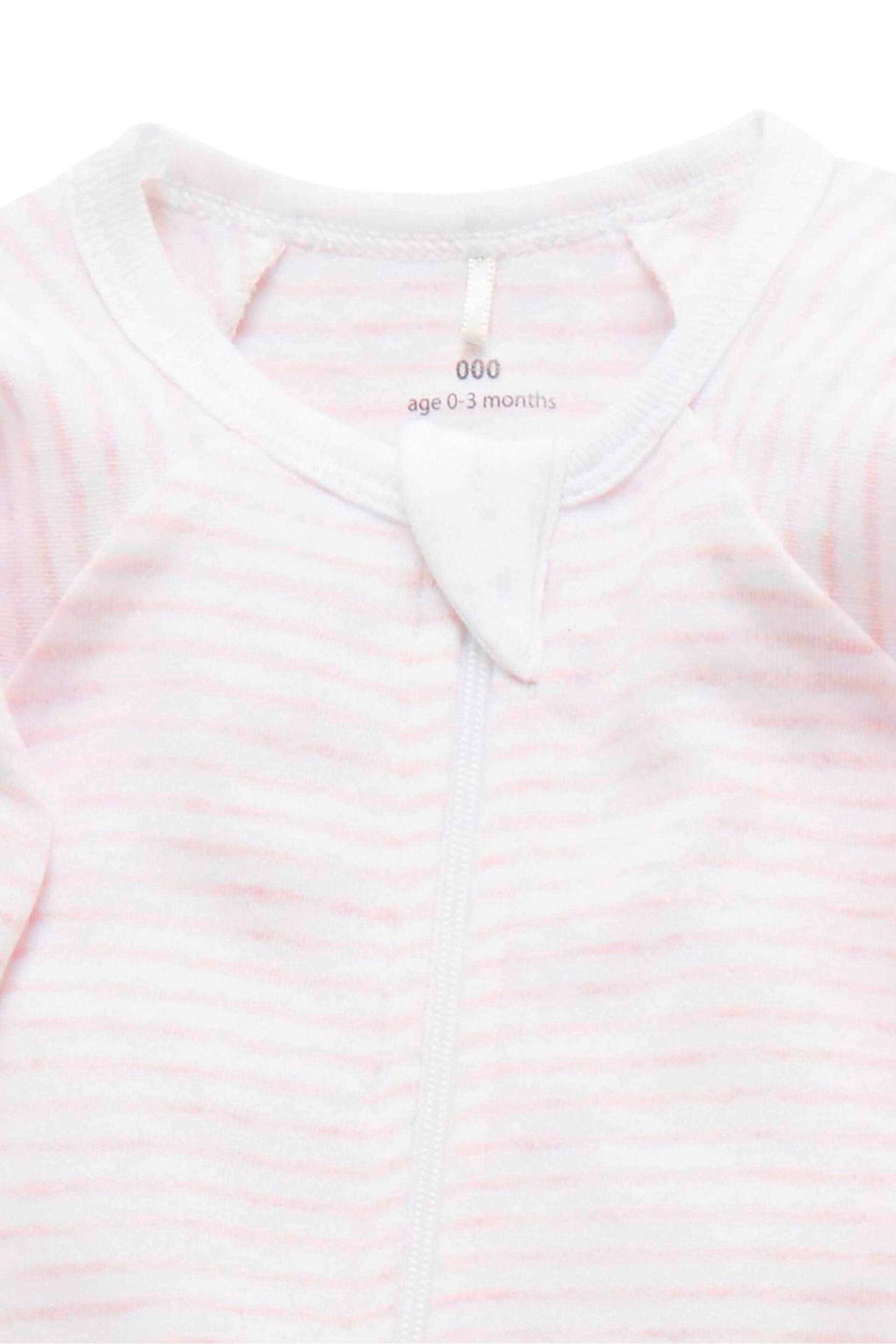 Purebaby Pink 2 Pack Zip Growsuit - Image 2 of 6