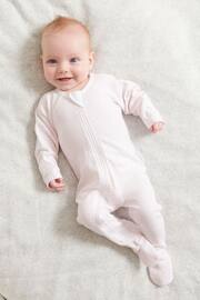 Purebaby Pink 2 Pack Zip Growsuit - Image 6 of 6