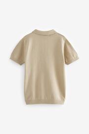 Neutral Short Sleeved Bubble Texture Polo Shirt (3-16yrs) - Image 2 of 3