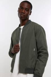 River Island Green Cotton Bomber Jacket - Image 3 of 4