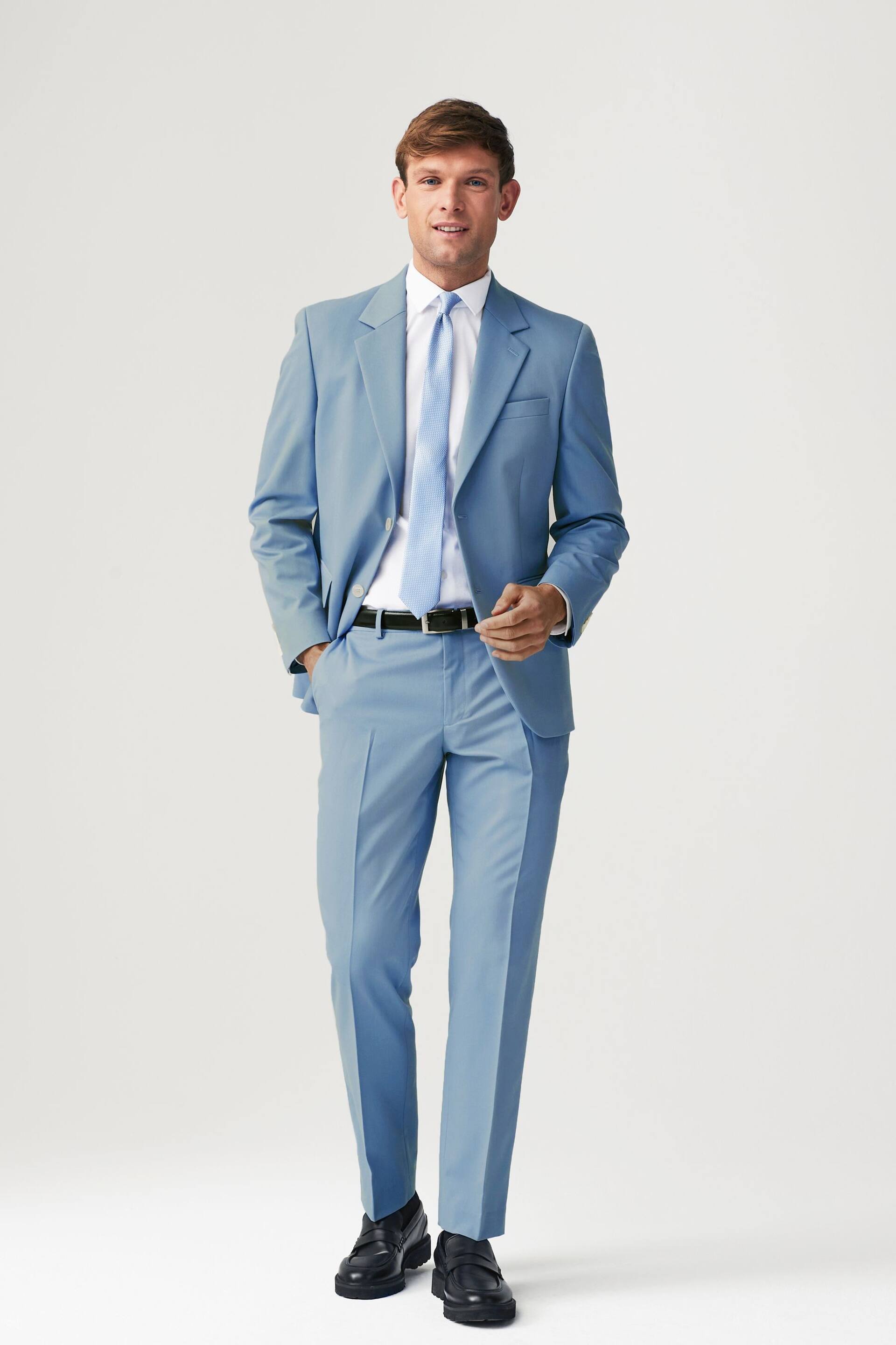 Light Blue Tailored Fit Motionflex Stretch Suit: Trousers - Image 2 of 8