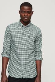 Superdry Green Cotton Long Sleeved Oxford Shirt - Image 1 of 6