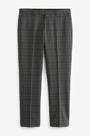 Charcoal Grey Tailored Tailored Fit Trimmed Check Suit Trousers - Image 4 of 7
