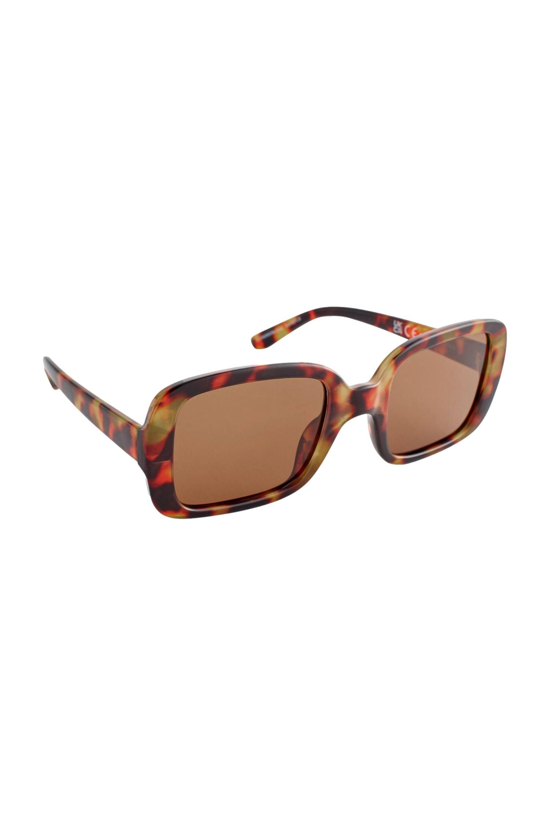 Tortoiseshell Brown Polarised Rectangle Sunglasses - Image 3 of 6