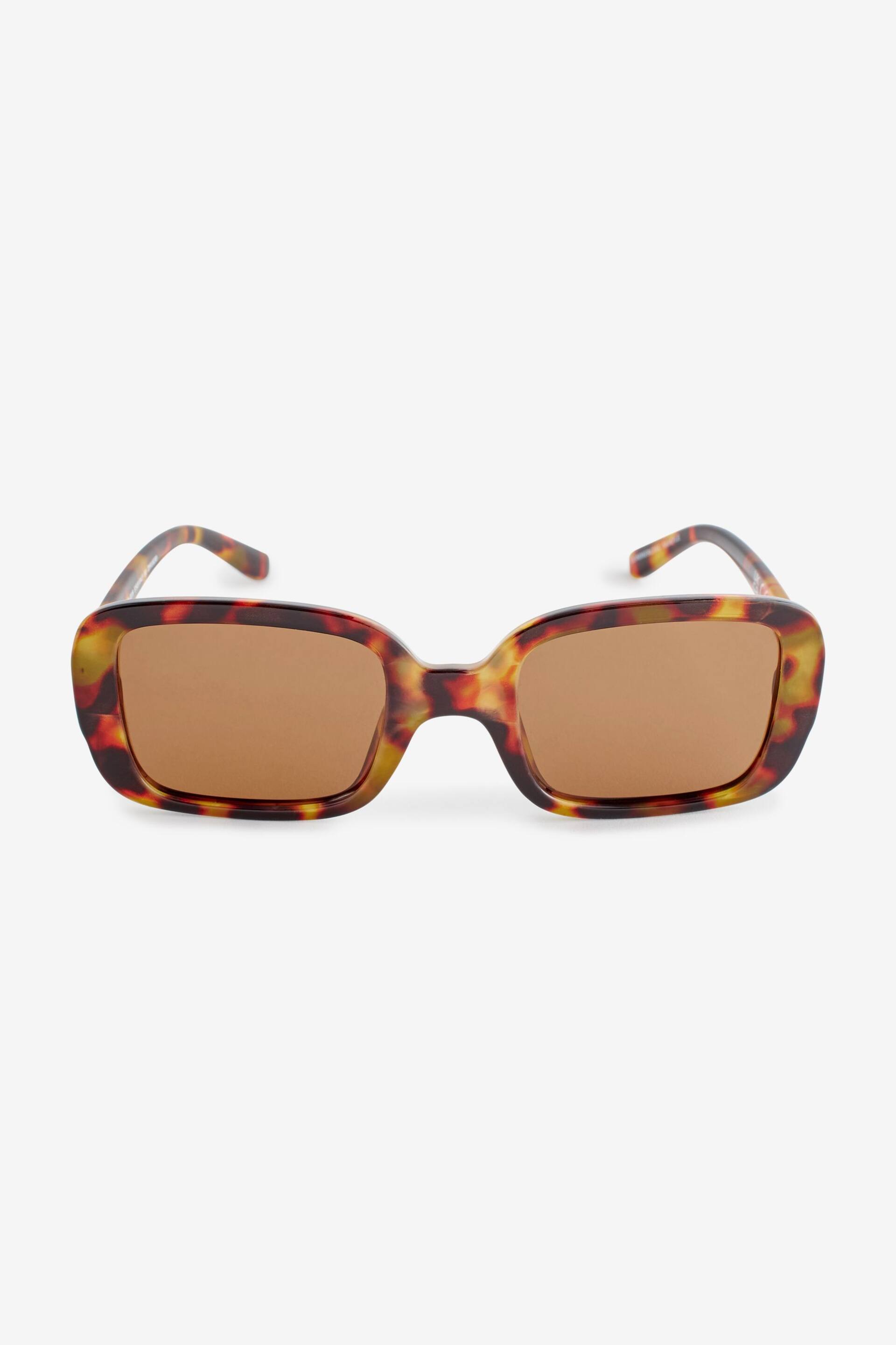 Tortoiseshell Brown Polarised Rectangle Sunglasses - Image 4 of 6