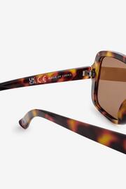 Tortoiseshell Brown Polarised Rectangle Sunglasses - Image 6 of 6