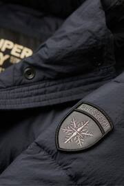 Superdry Blue Faux Fur Short Hooded Puffer Jacket - Image 5 of 6