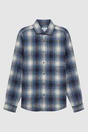 Reiss Blue Multi Novelli Wool Checked Long Sleeve Shirt - Image 2 of 5