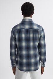 Reiss Blue Multi Novelli Wool Checked Long Sleeve Shirt - Image 4 of 5