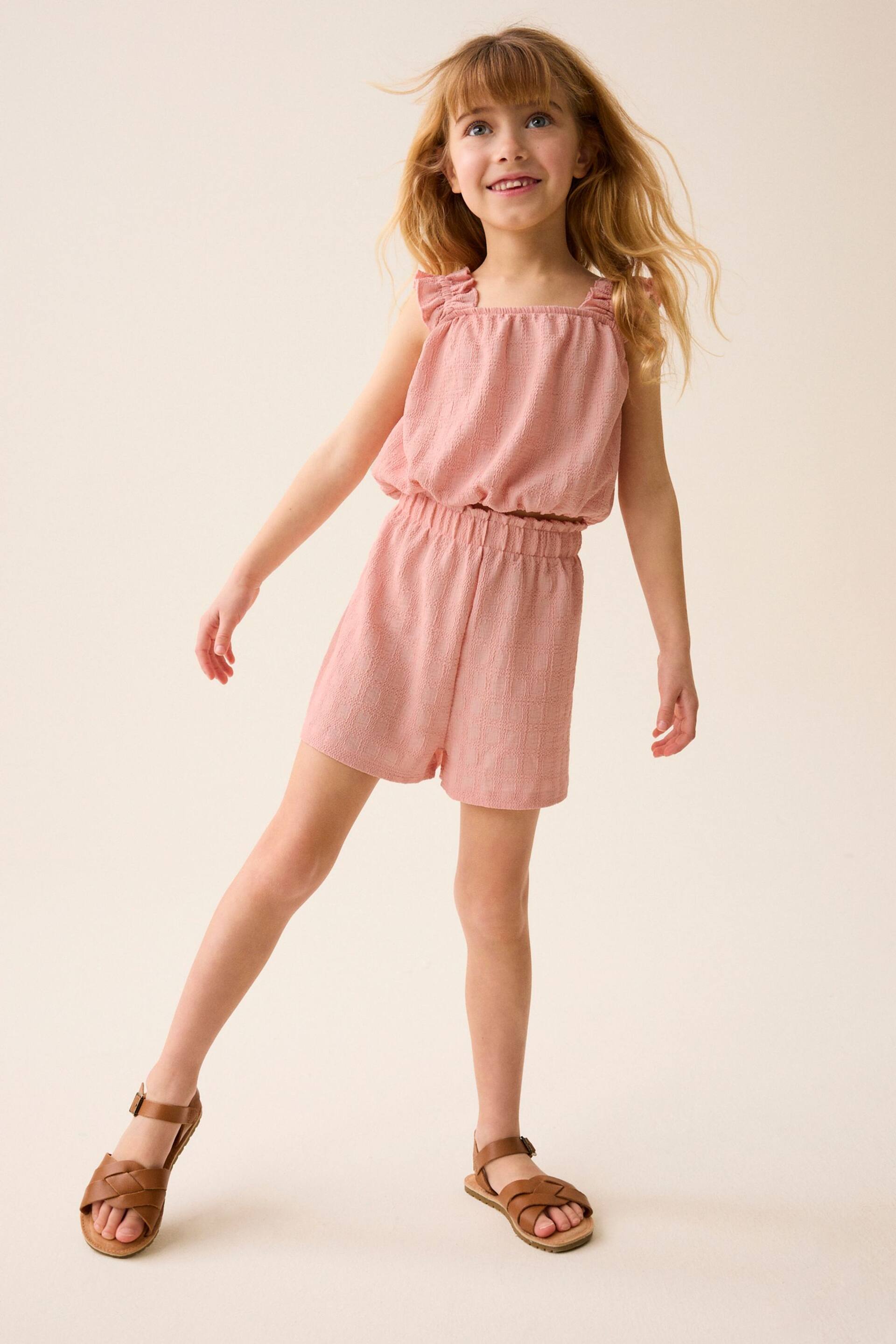 Pink Textured Vest and Short Set (3-16yrs) - Image 2 of 6