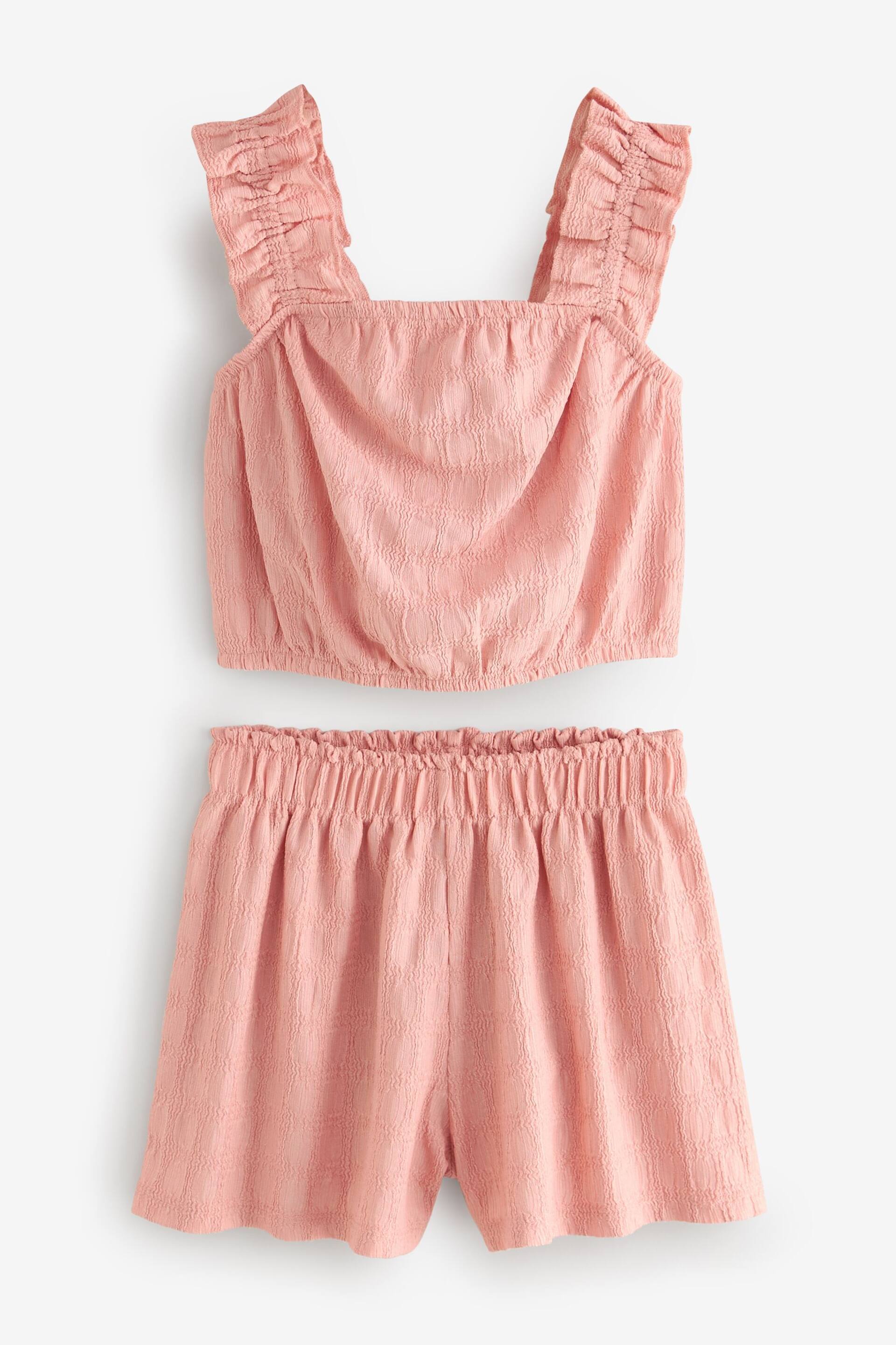 Pink Textured Vest and Short Set (3-16yrs) - Image 4 of 6