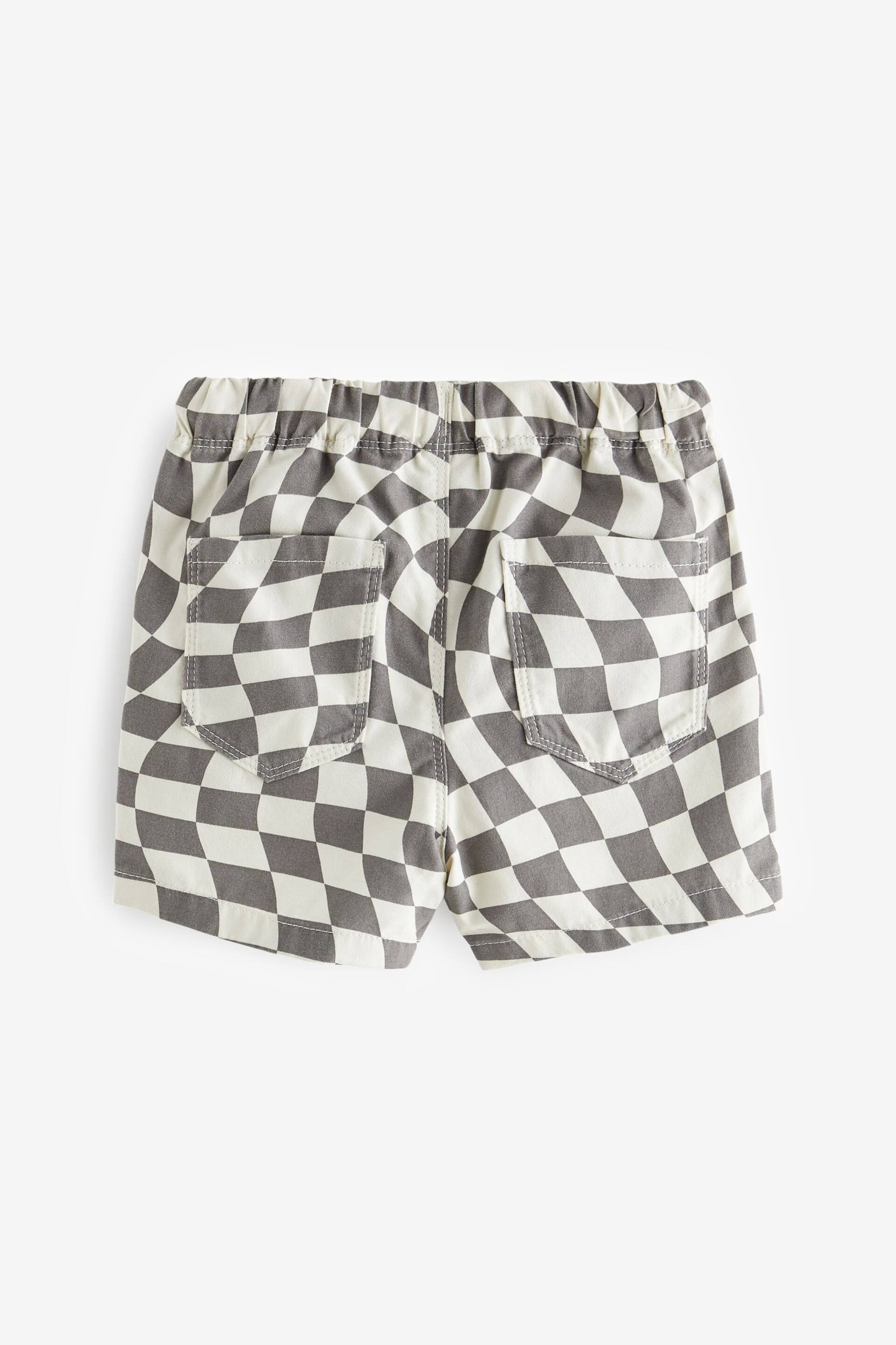 Monochrome Checkerboard Pull-On Shorts (3mths-7yrs) - Image 5 of 7