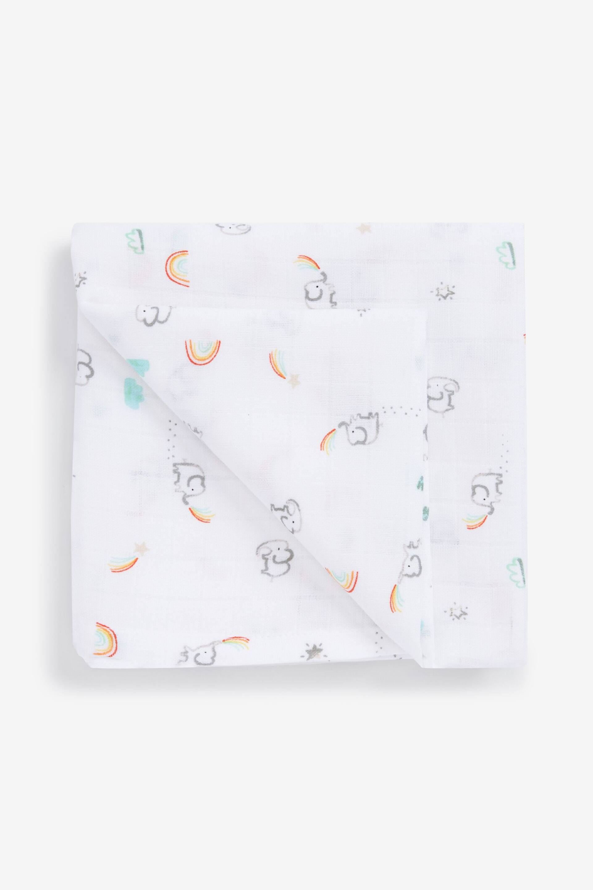 White Rainbow Baby Muslin Cloths 4 Packs - Image 4 of 5