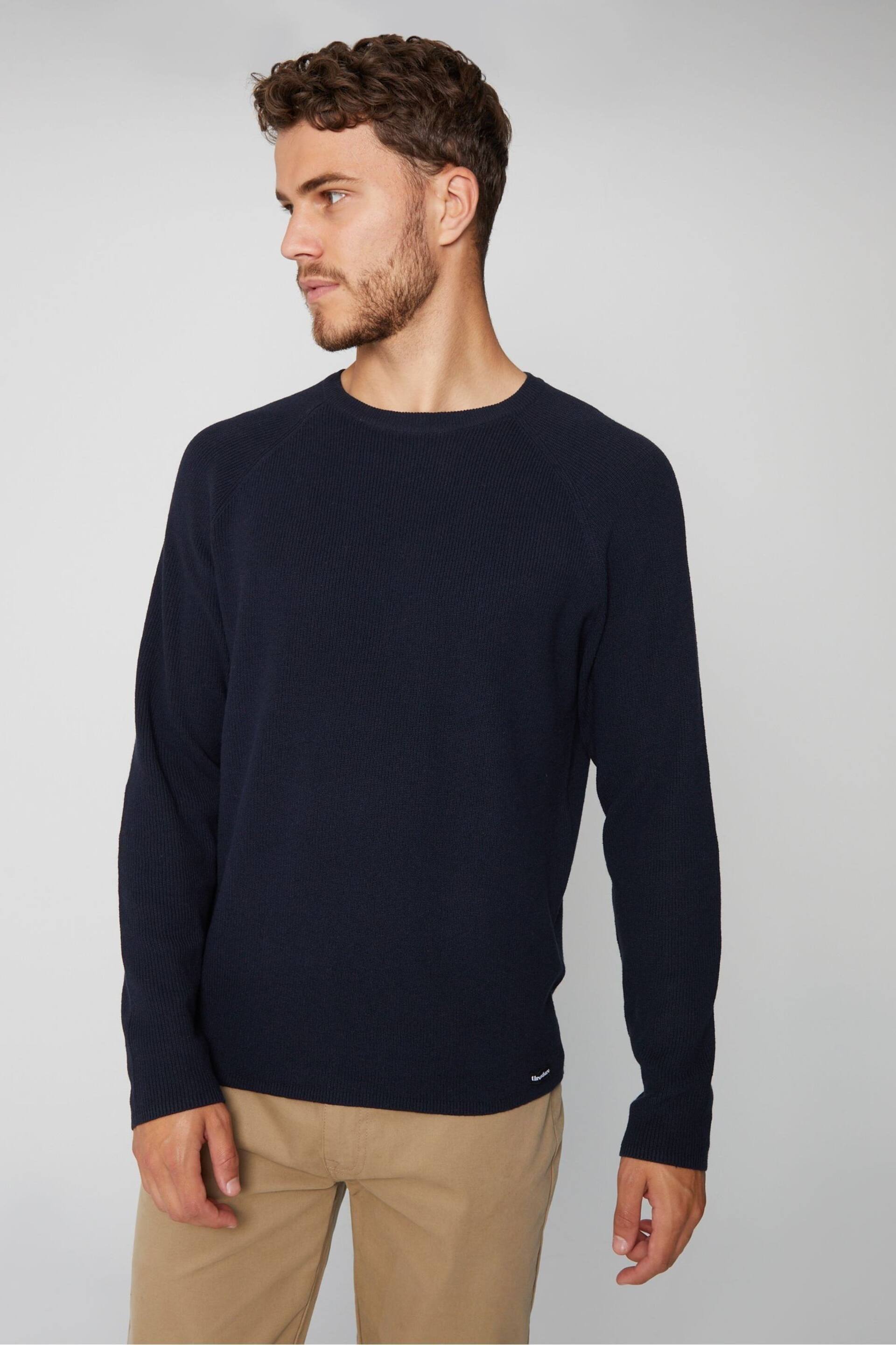 Threadbare Blue Crew Neck Knitted Jumper - Image 1 of 4