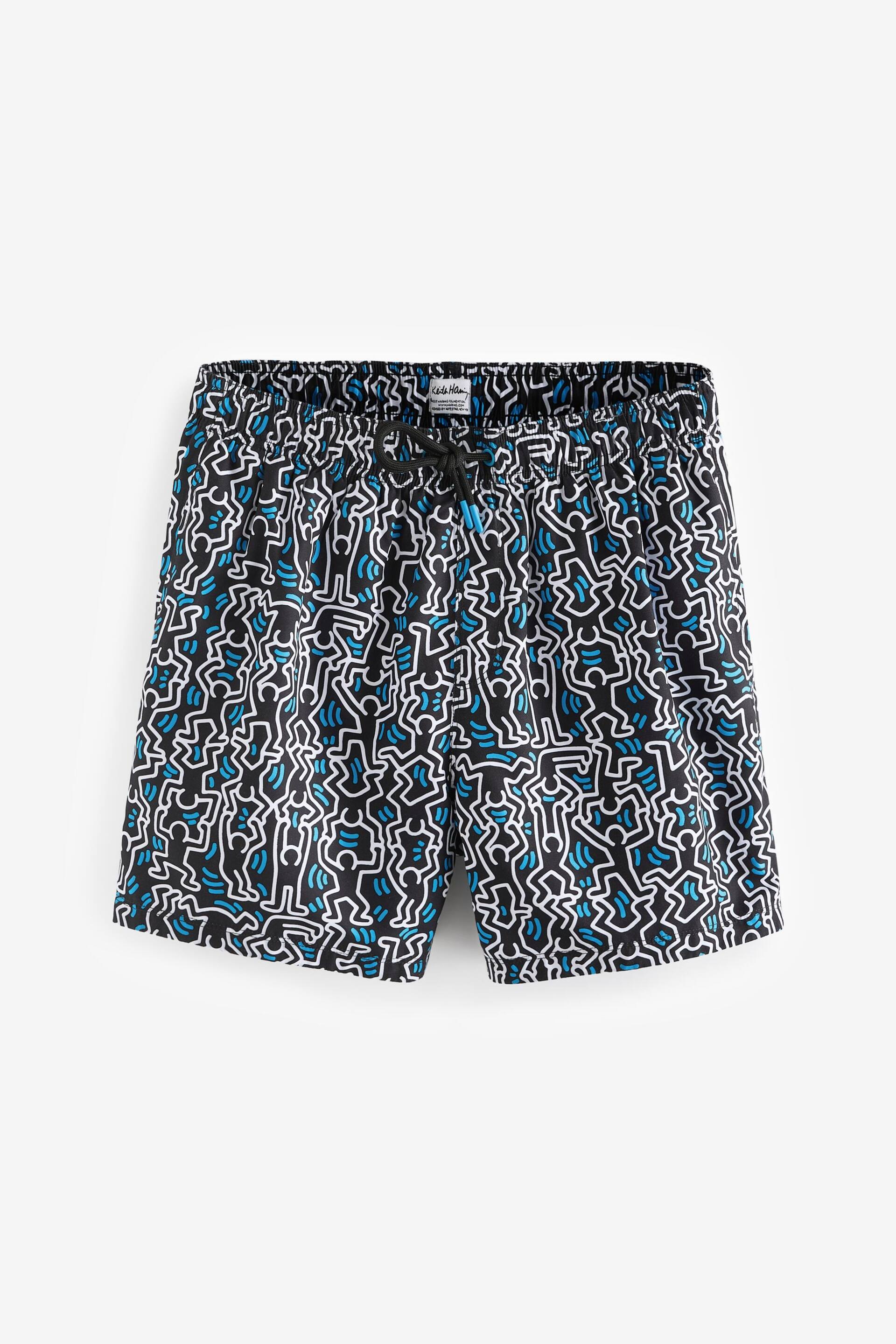 Keith Haring Navy Blue Regular Fit Printed Swim Shorts - Image 6 of 11