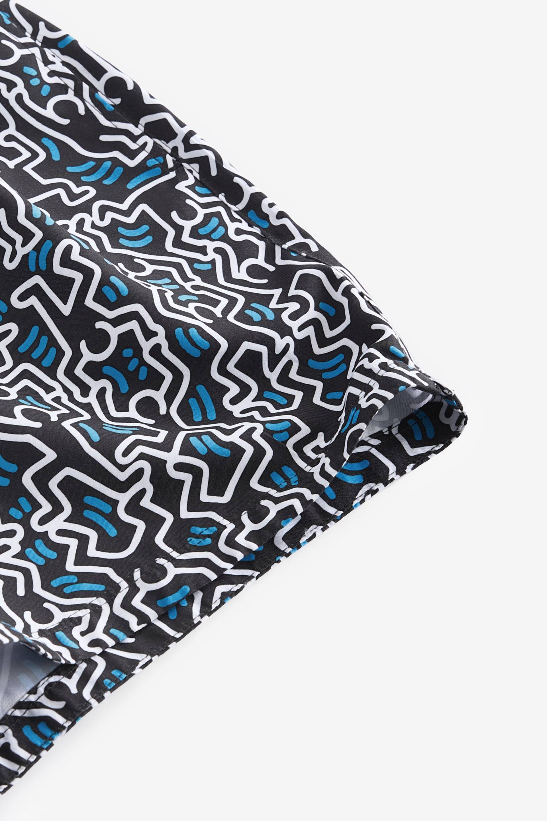 Keith Haring Navy Blue Regular Fit Printed Swim Shorts - Image 7 of 11