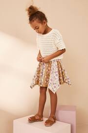 Ochre Yellow Floral Print Skirt (3-16yrs) - Image 3 of 8