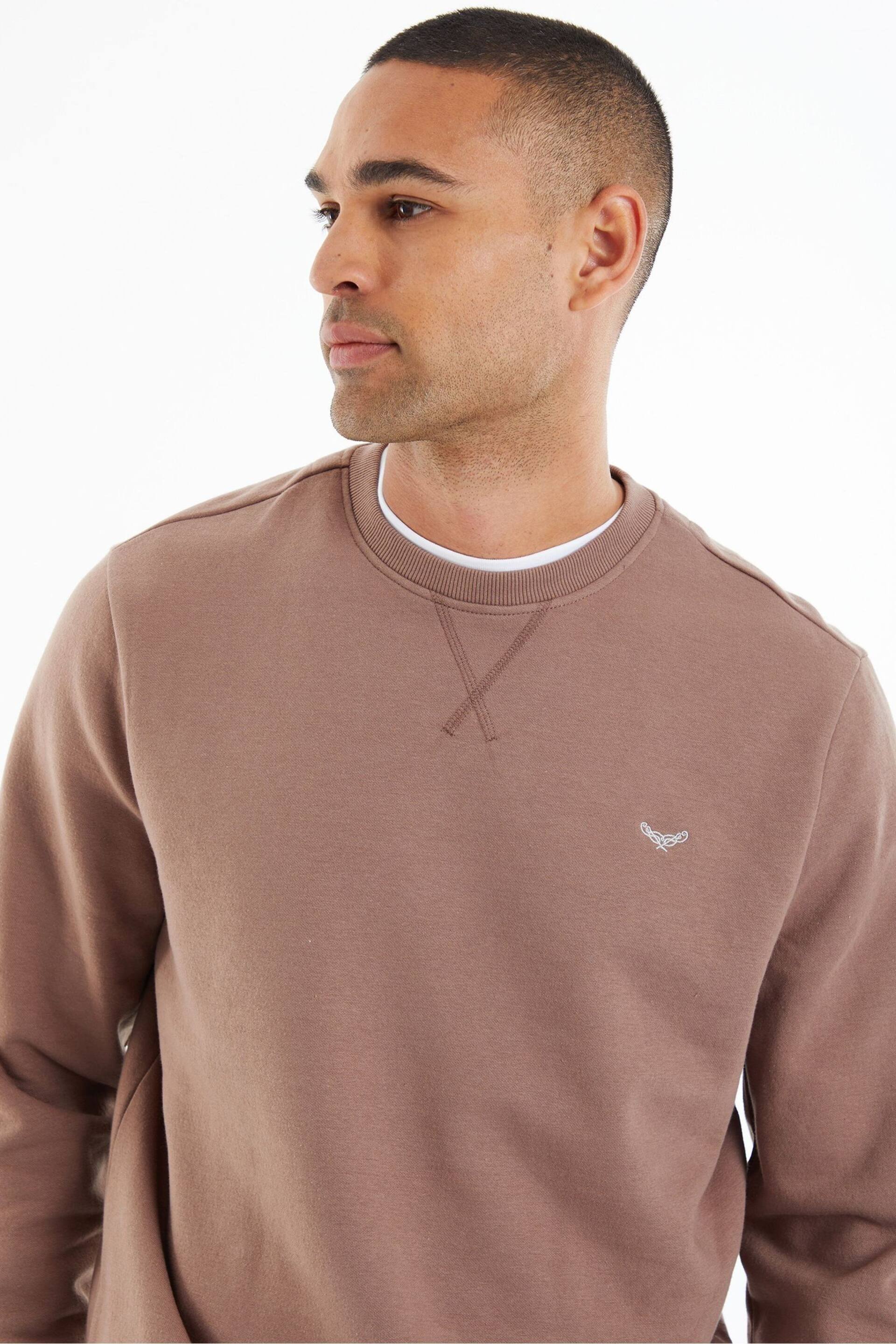 Threadbare Light Brown Crew Neck Sweatshirt - Image 4 of 4