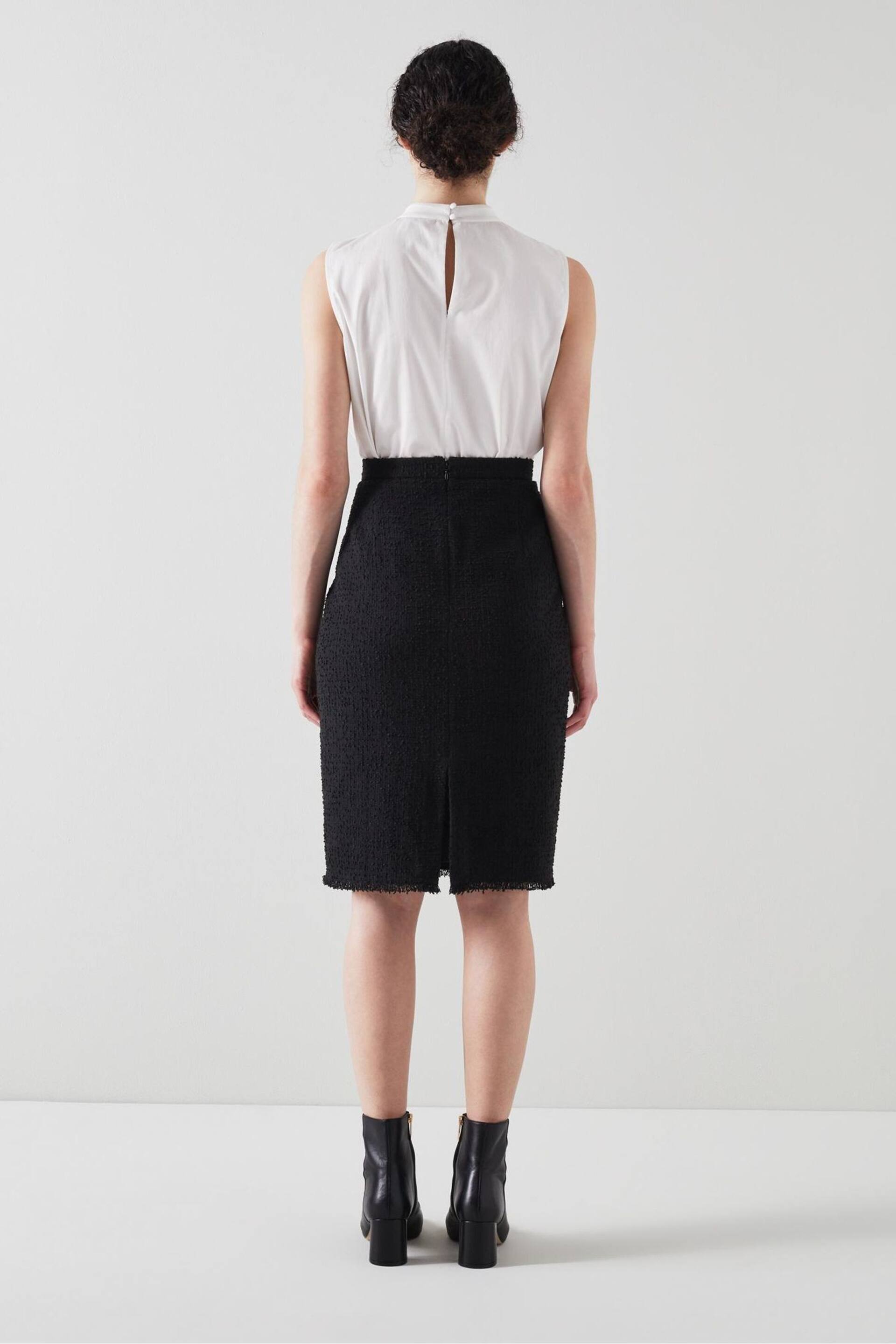 LK Bennett Lara Cotton Italian Tweed Skirt - Image 4 of 6