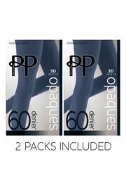 Pretty Polly 2 Pack 60 Denier Opaques Coloured Tights - Image 3 of 4