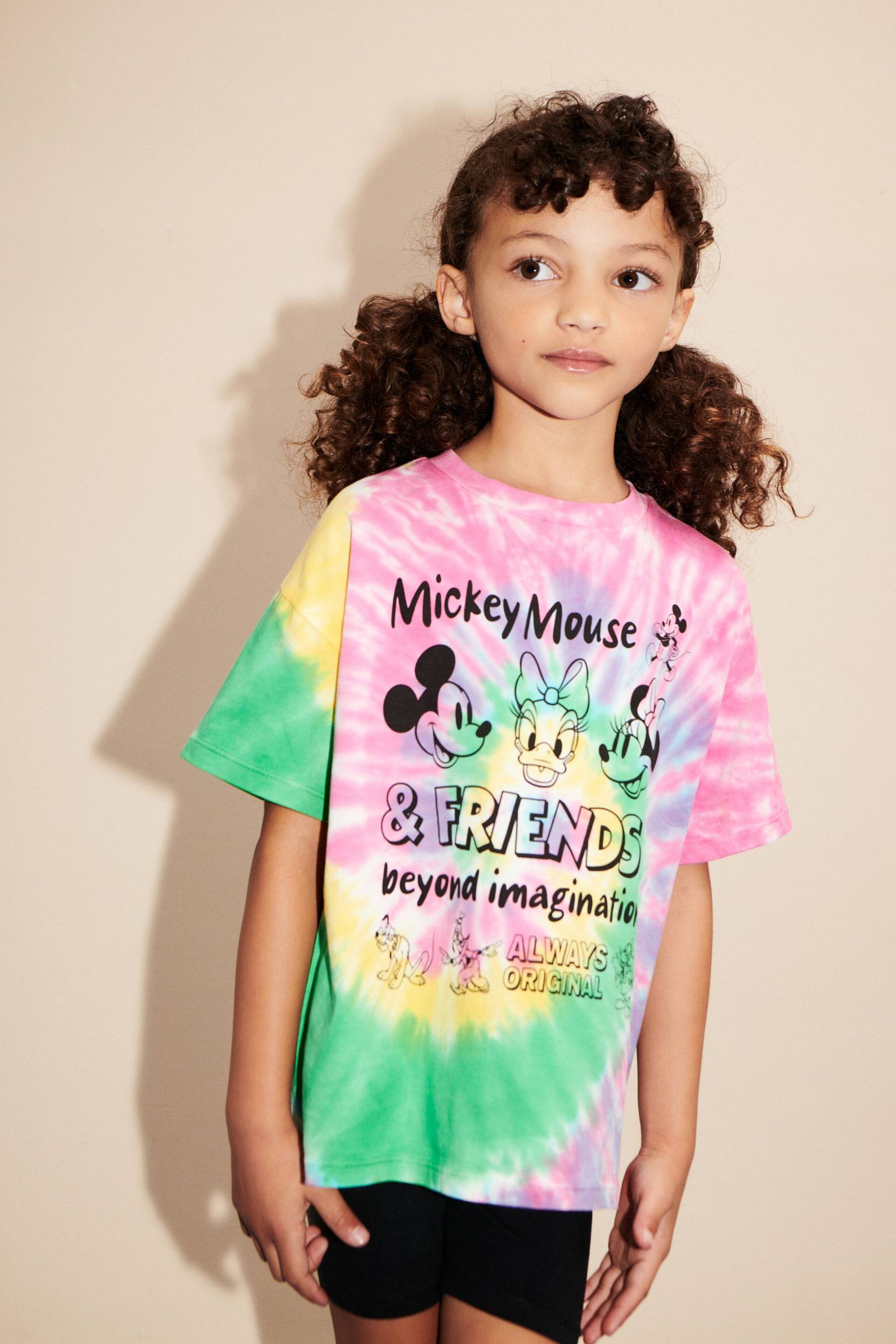 Rainbow Tie Dye Oversized Sequin Minnie Mouse License T-Shirt (3-16yrs) - Image 1 of 6