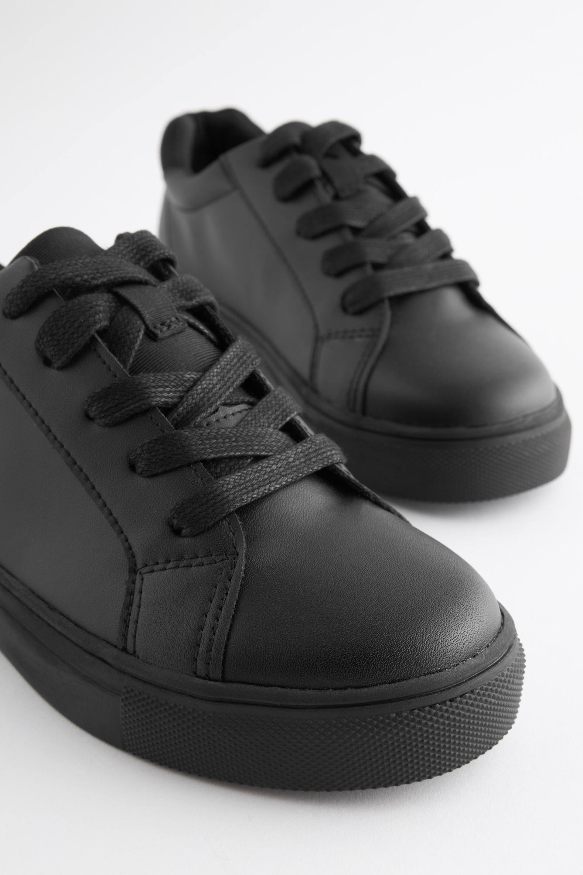 Black Standard Fit (F) Lace Up School Shoes - Image 4 of 5