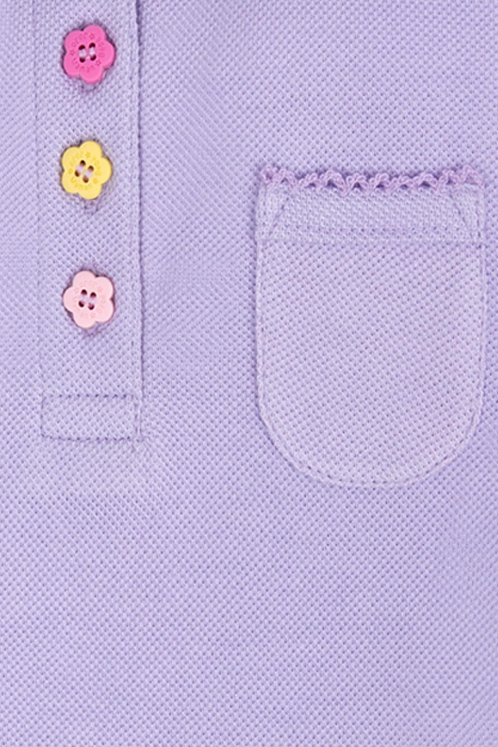 JoJo Maman Bébé Lilac Purple Pretty Polo Shirt - Image 3 of 3