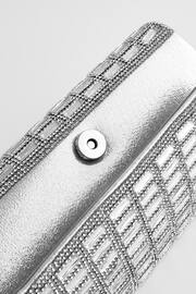 Silver Diamanté Heatseal Barrel Clutch Bag - Image 7 of 8