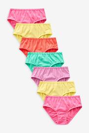 Pink/Yellow Heart Lace Trim Briefs 7 Pack (1.5-16yrs) - Image 1 of 3